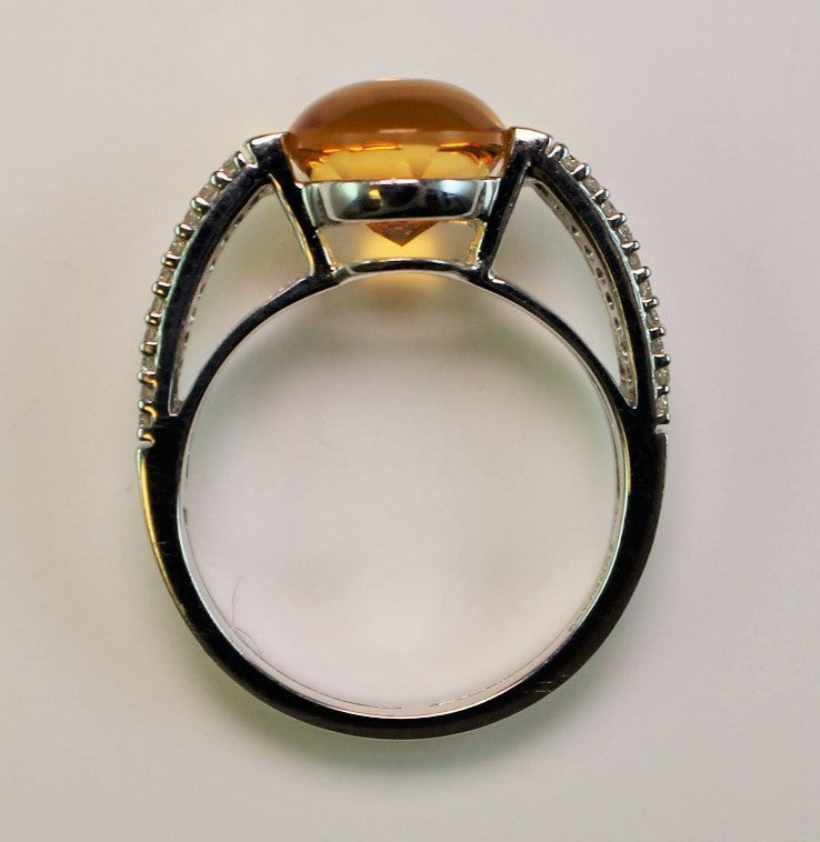 18K Citrine & Diamond Ring