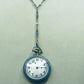 14K ANTIQUE Enamel & Pearl Watch CIRCA 1898